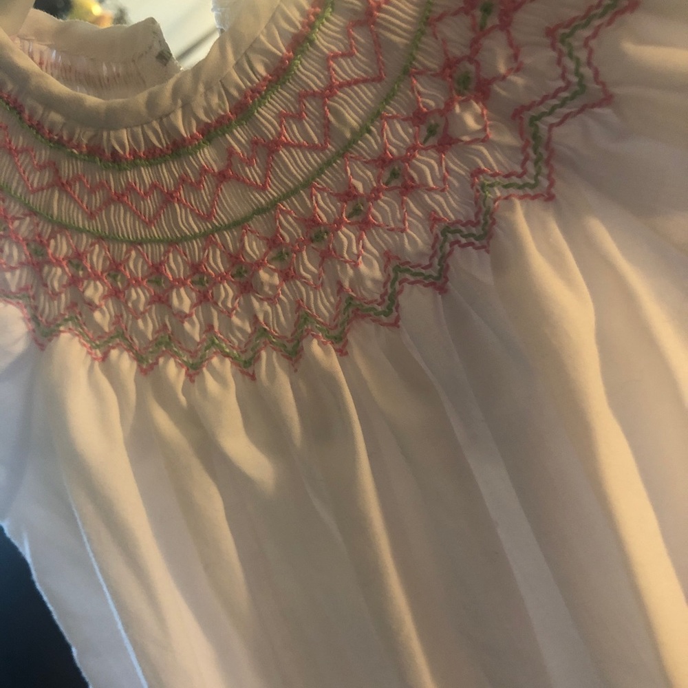 Beautiful smocked infant dress, size 12 months.
